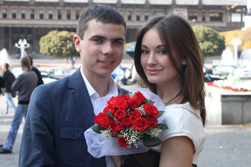 Саша Попова с мужем